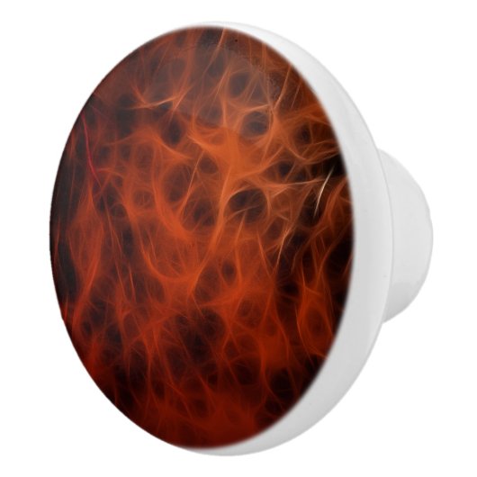 Warme Tonen Moderne Abstracte Fractal Art II Keramische Knop (Rechts)