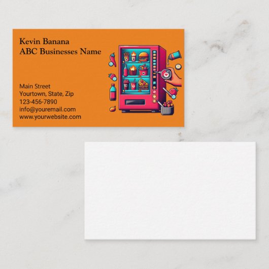 Warme Tonen Vending Machine Visitekaartje (Voorkant / Achterkant)