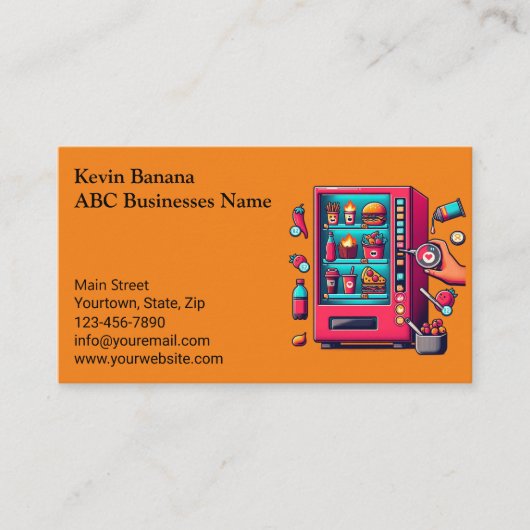 Warme Tonen Vending Machine Visitekaartje (Voorkant)
