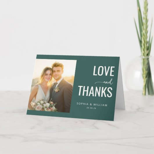 Warme Turquoise Liefde Dankbaarheid Bedankkaart (Voorkant)