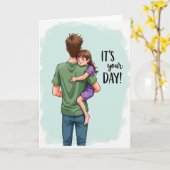 Warme Vaderdag Knuffels Kaart (Gele Bloem)