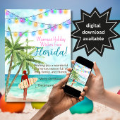 Warme vakantie wensen Florida thema kerst Kaart