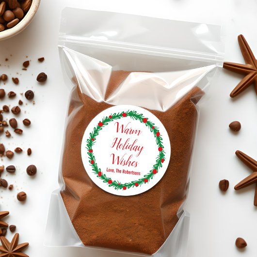Warme vakantie wensen labels, cadeau Labels, kerst Ronde Sticker