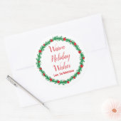 Warme vakantie wensen labels, cadeau Labels, kerst Ronde Sticker (Envelop)
