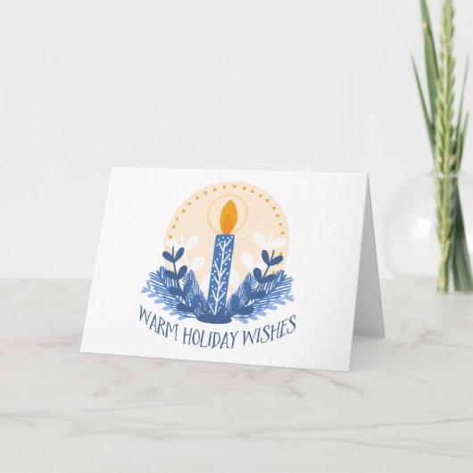 Warme vakantiewensen Corporate Holiday Candle Kaart (Voorkant)