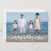 Warme vakantiewensen Kerstmis of Nieuwjaar Foto Feestdagenkaart (Voorkant)