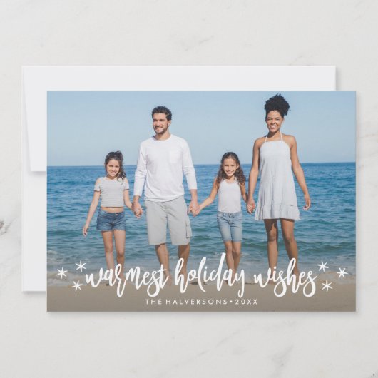 Warme vakantiewensen Kerstmis of Nieuwjaar Foto Feestdagenkaart (Voorkant)