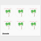 "Warme vakantiewensen" palmboom stickers (Vel)