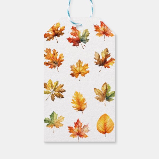 Warme val bladeren dank je wel voor cadeaulabel (Achterkant)