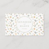 Warme vanille wildflower bruiloft Flat Place Card Plaatskaartje (Achterkant)