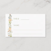 Warme vanille wildflower bruiloft Flat Place Card Plaatskaartje (Voorkant)