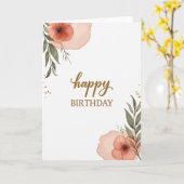 Warme verjaardagskaart met script kaart (Gele Bloem)