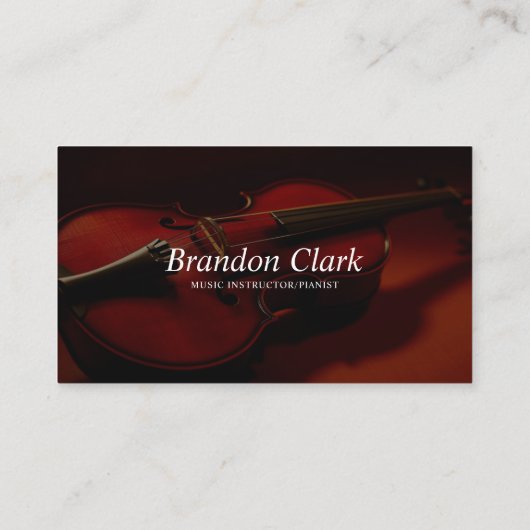 Warme viool in Studio Light Musician Visitekaartje (Achterkant)