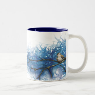 warme vogel tweekleurige koffiemok