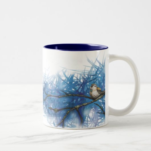 warme vogel tweekleurige koffiemok (Rechts)