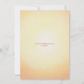 Warme vreugdevolle zonnebloem bruiloft uitnodiging (Achterkant)