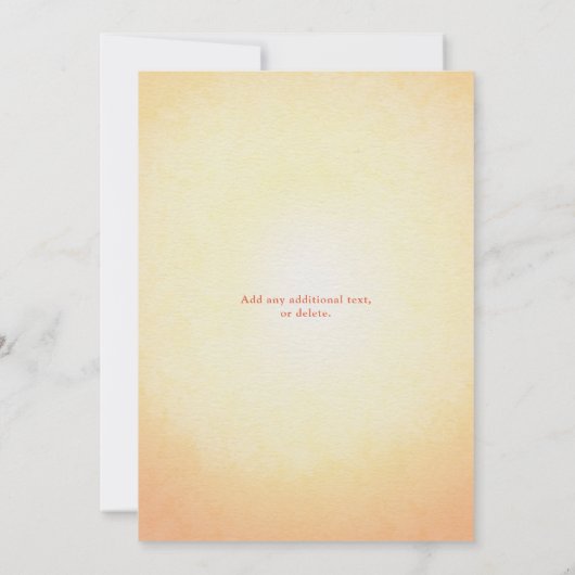 Warme vreugdevolle zonnebloem bruiloft uitnodiging (Achterkant)