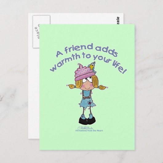 Warme vrienden! briefkaart (Voorkant / Achterkant)