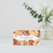  warme Waterverf Bloemen Visitekaartje (Staand voorkant)