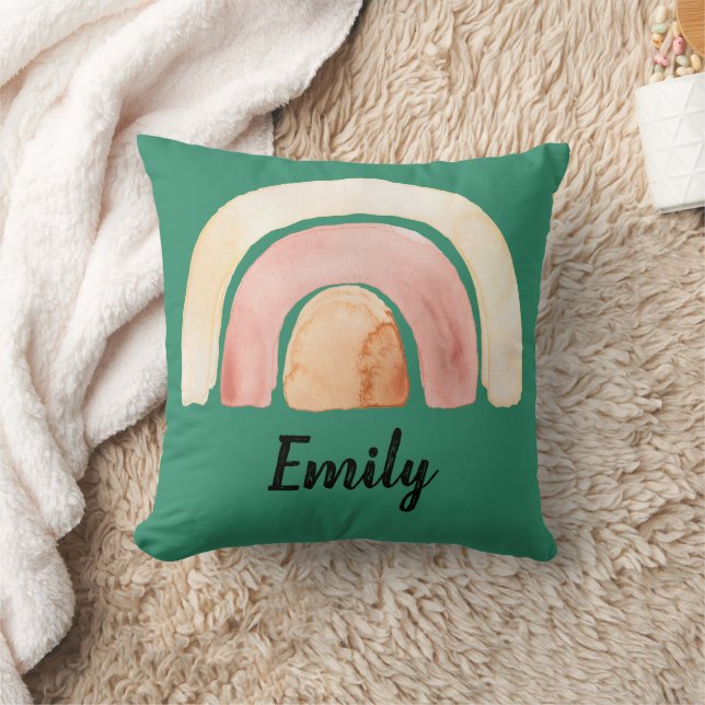 Warme Waterverf Rainbow Boho Kussen (Deken)