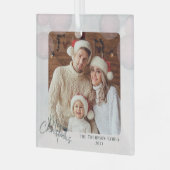 Warme waterverf vakantie kerstfeestuitnodiging glas ornament (Voorkant links)