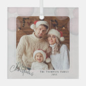 Warme waterverf vakantie kerstfeestuitnodiging glas ornament (Voorkant)