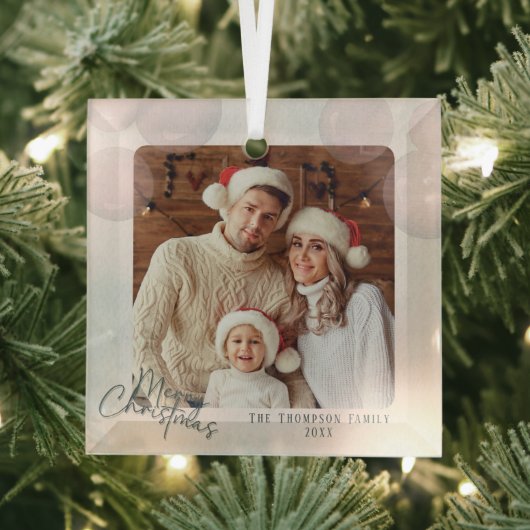 Warme waterverf vakantie kerstfeestuitnodiging glas ornament (Insitu)