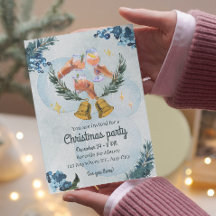 Warme waterverf vakantie kerstfeestuitnodiging