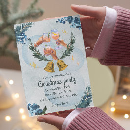 Warme waterverf vakantie kerstfeestuitnodiging kaart