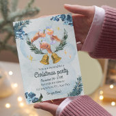 Warme waterverf vakantie kerstfeestuitnodiging kaart