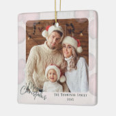 Warme waterverf vakantie kerstfeestuitnodiging keramisch ornament (Links)