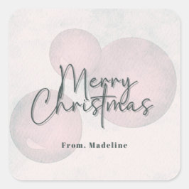 Warme waterverf vakantie kerstfeestuitnodiging vierkante sticker