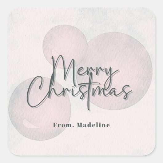 Warme waterverf vakantie kerstfeestuitnodiging vierkante sticker (Voorkant)