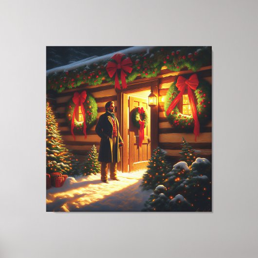 Warme Welkom: Eastman Johnson Holiday Glow Canvas Afdruk (Voorkant)