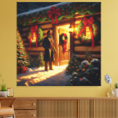 Warme Welkom: Eastman Johnson Holiday Glow Canvas Afdruk (Insitu (Woonkamer))
