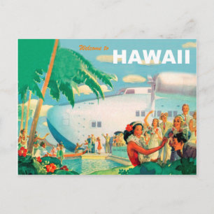 Warme welkom uit Hawaï, vintage vliegreizen Briefkaart