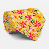 Warme Wendy Waterverf bloemgeel designer Stropdas (Opgerold)