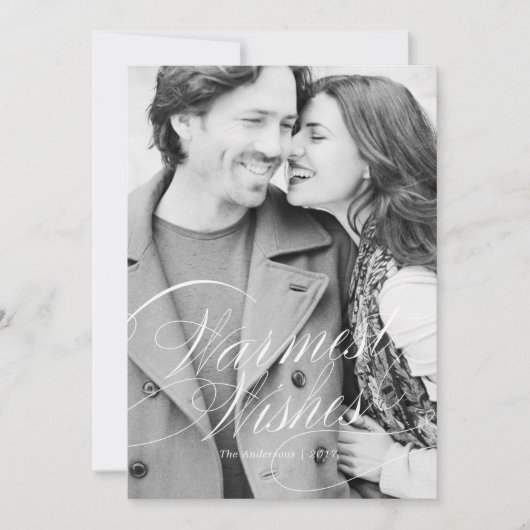 Warme Wens in Vetgedrukte Rode Vakantie Foto Kaart (Voorkant)