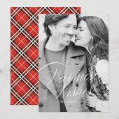 Warme Wens in Vetgedrukte Rode Vakantie Foto Kaart (Voorkant / Achterkant)