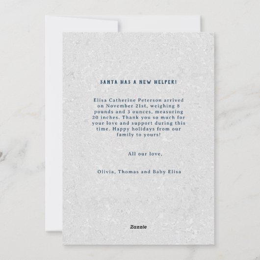 Warme Wensen Baby Kusjes Vakantie Chic Aankondigin Feestdagenkaart (Achterkant)