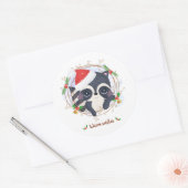 Warme wensen belettering met een schattig wasbeert ronde sticker (Envelop)