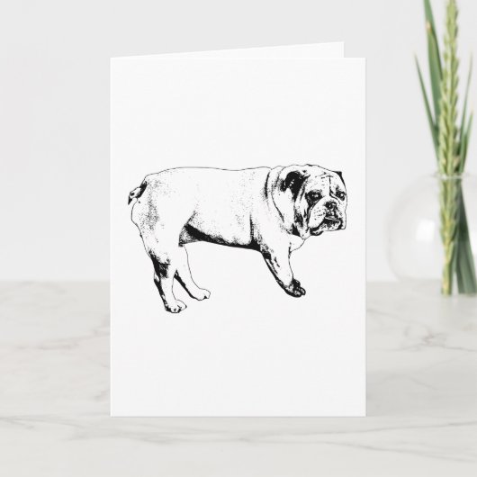 Warme Wensen Bulldog Kaart (Voorkant)