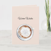 Warme Wensen Cacao Sneeuwvlok Kerstmis Kaart (Voorkant)