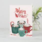 Warme Wensen Chocolade Kerstkaart (Staand voorkant)