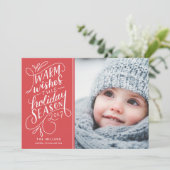 Warme Wensen Deze Feestdagen Handgeschreven 1-Foto Feestdagenkaart (Staand voorkant)