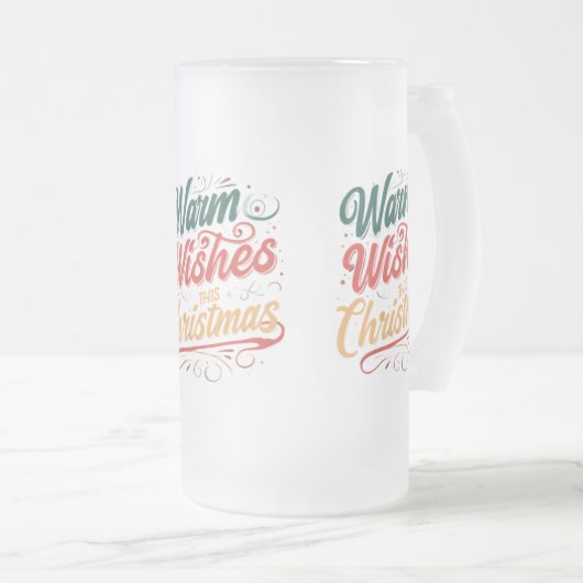 Warme wensen deze kerst - Frosted Glass Mok (16 (Voorkant rechts)