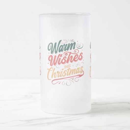 Warme wensen deze kerst - Frosted Glass Mok (16 (Center)