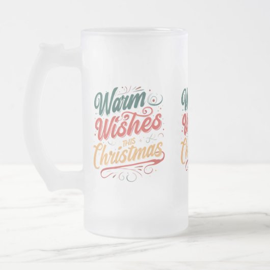 Warme wensen deze kerst - Frosted Glass Mok (16 (Links)
