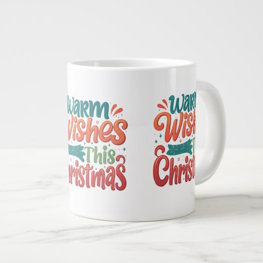 Warme wensen deze kerst - Specialty Jumbo Mok (Voorkant rechts)