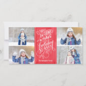 Warme wensen deze vakantie met de hand geschreven  feestdagenkaart (Voorkant)